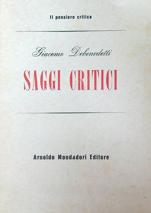 SAGGI CRITICI